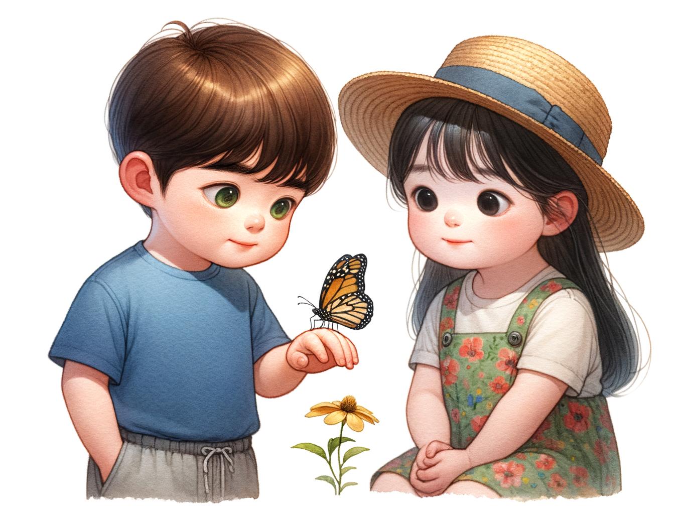 도윤이와 예은이의 마법 나비 모험